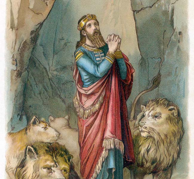 Daniel Praying to God in the Lion's Den - Daniel Image