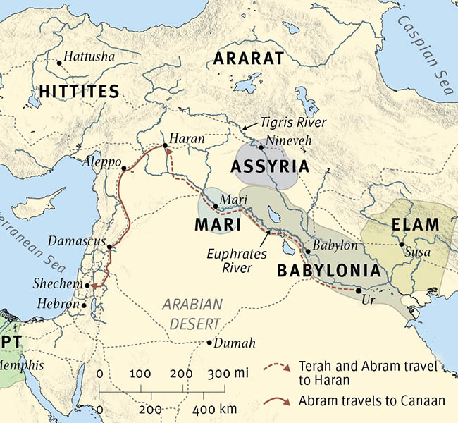 Abram Travels to Canaan - ESV Global Study Bible Image