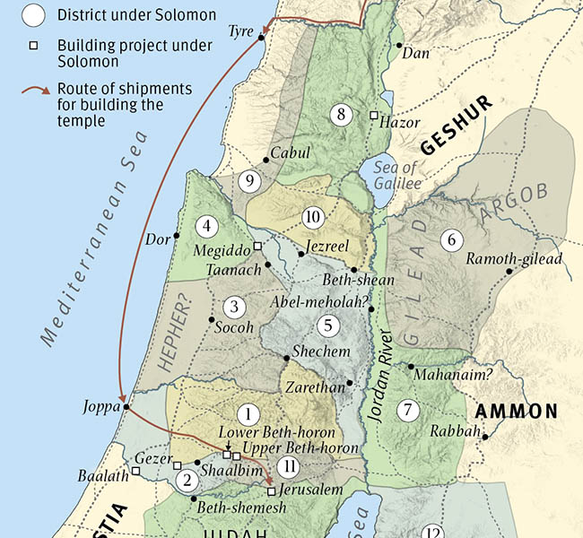 Solomon's Administrative Districts - ESV Global Study Bible Image