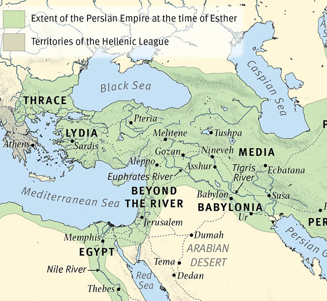 The Persian Empire at the Time of Esther - ESV Global Study Bible Image