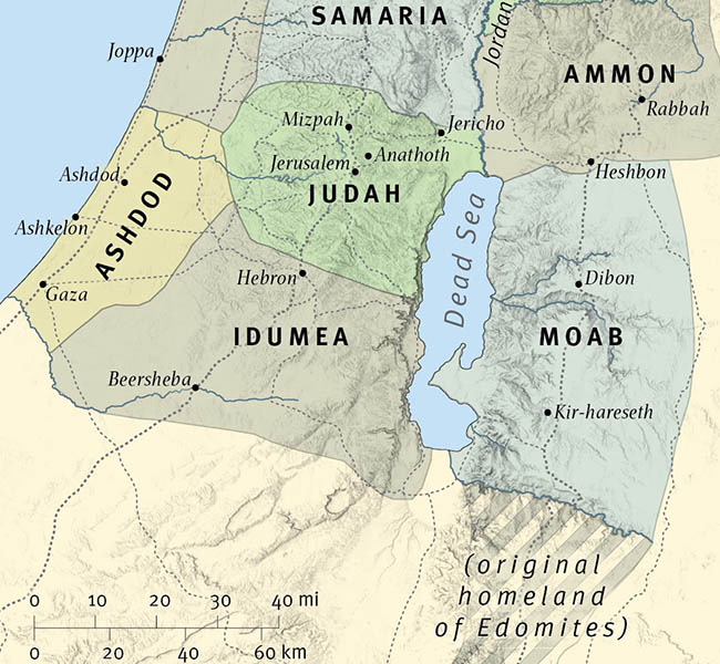 Israel and Judah at the Time of Jeremiah - ESV Global Study Bible Image