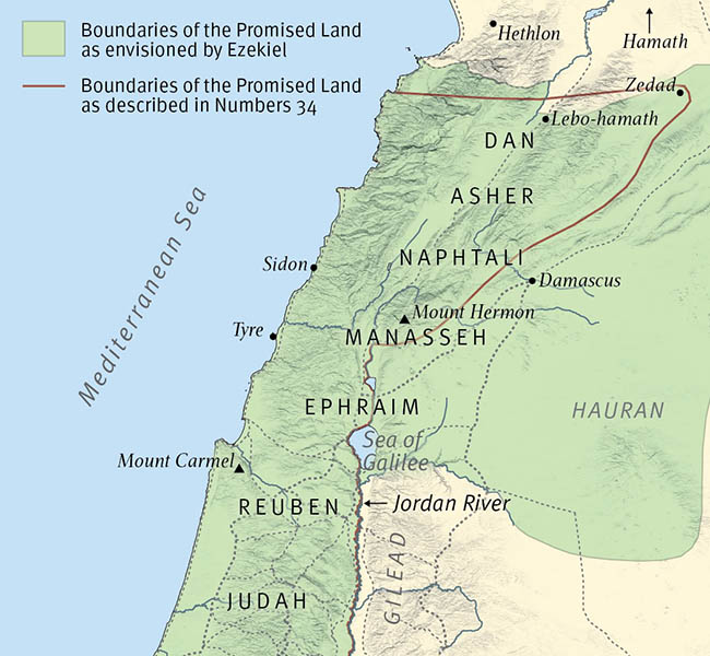 Ezekiel's Vision of Israel's New Boundaries - ESV Global Study Bible Image