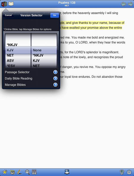 Selected Installed Bible Translations