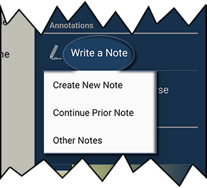 3 options: create, continue, or other